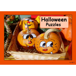 Halloween Photo Puzzles and Posters, Cut and Paste Activity